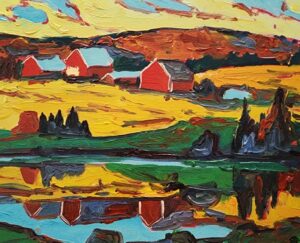Autumn Farm Landscape Painting
